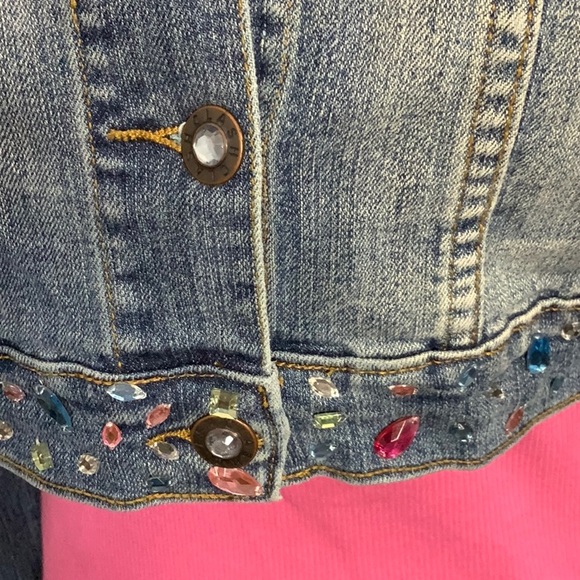 Clash Jean jacket Jeweled Bling Size XL with tank included Size Large - Picture 9 of 16